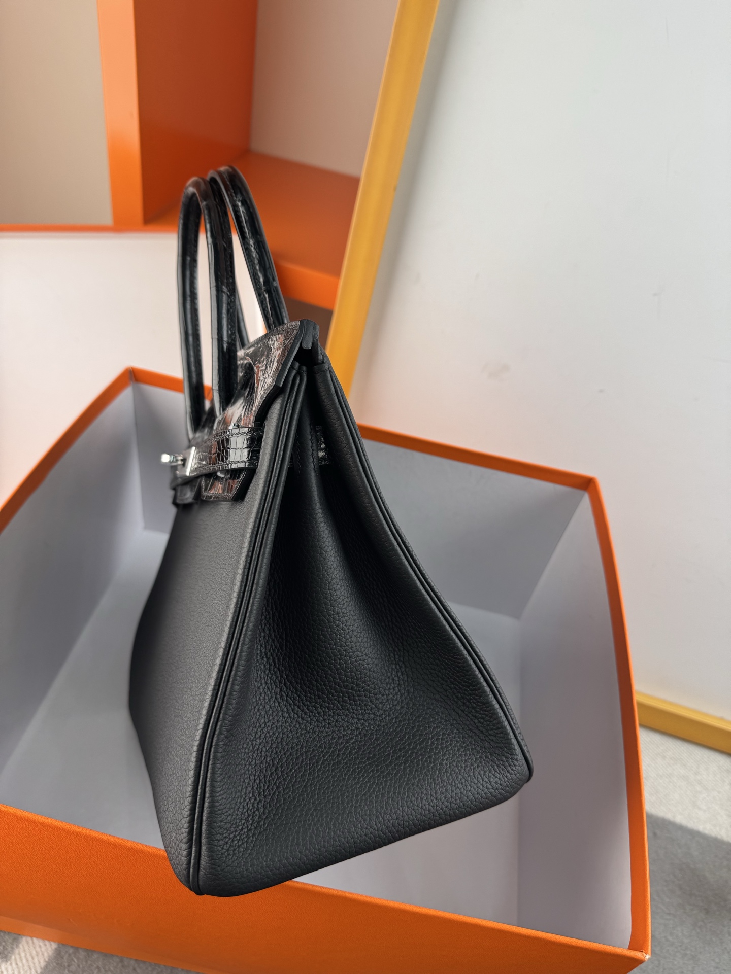 Birkin/Birkin-30cm-touch-Togo-and-Shiny-Crocodile-Black-SHW/img_007