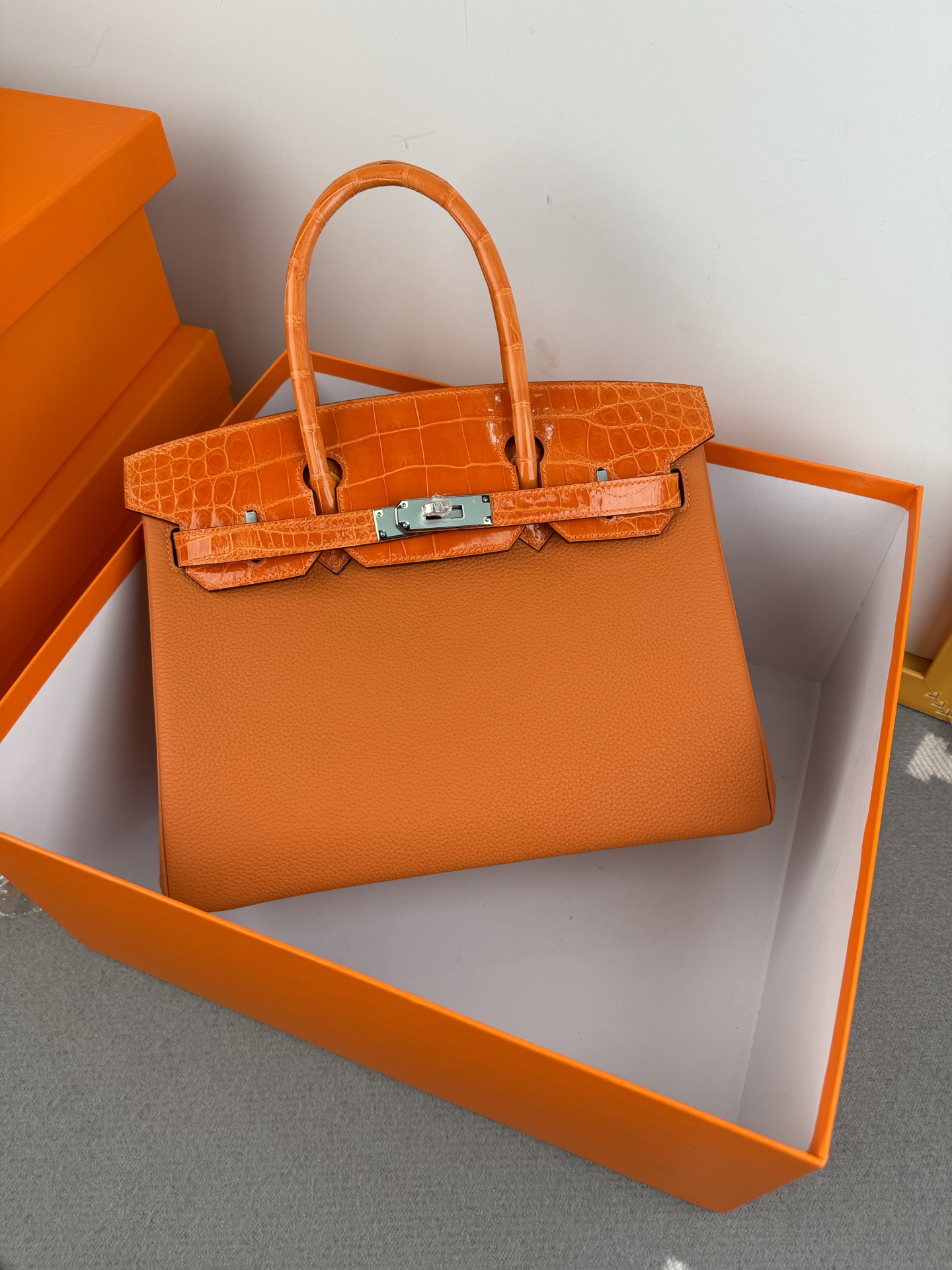 Birkin/Birkin-30cm-touch-Togo-and-Shiny-Crocodile-Orange-SHW/img_008